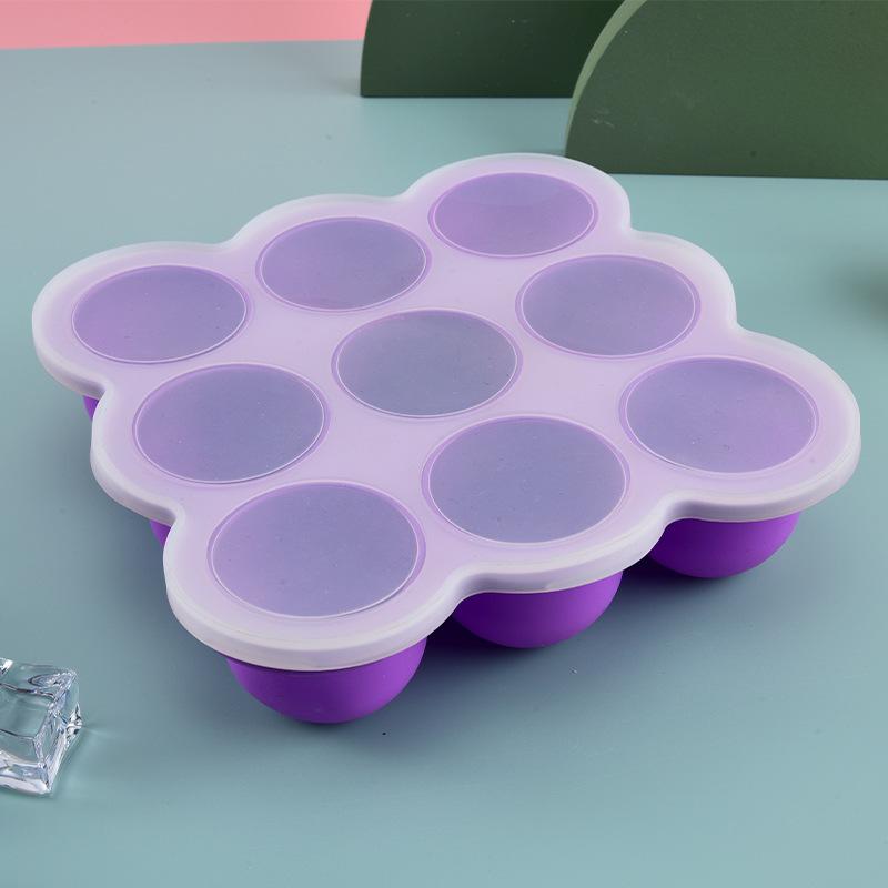 Baby Food Glass Jars - Baby Food Silicone Container 9Grid Freezer