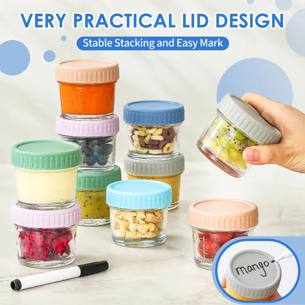 6pcs Mason Jar Glass Baby Food - Baby Food Glass Jars review and price