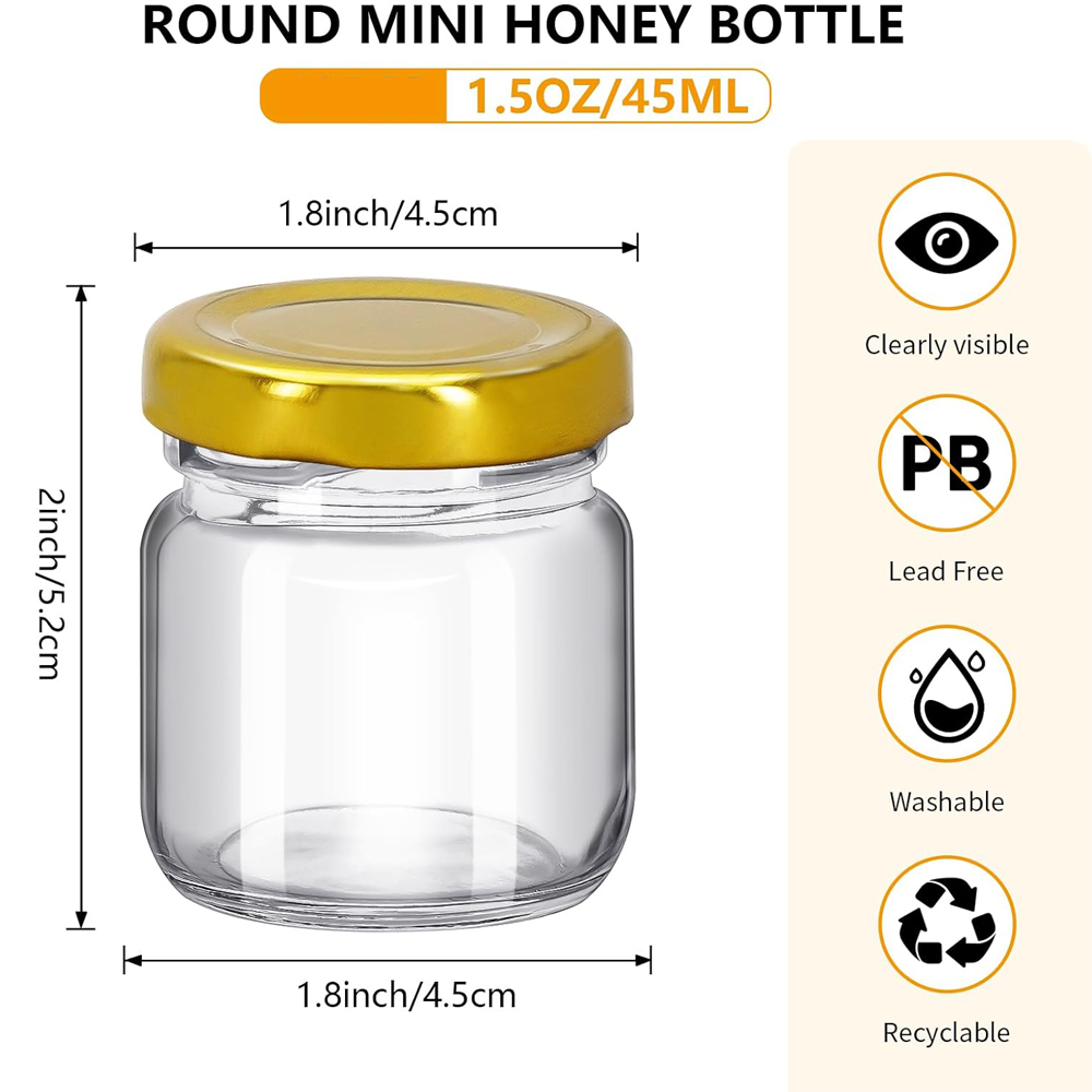 1.5 oz Round Mini Clear Honey  - Baby Food Glass Jars review and price