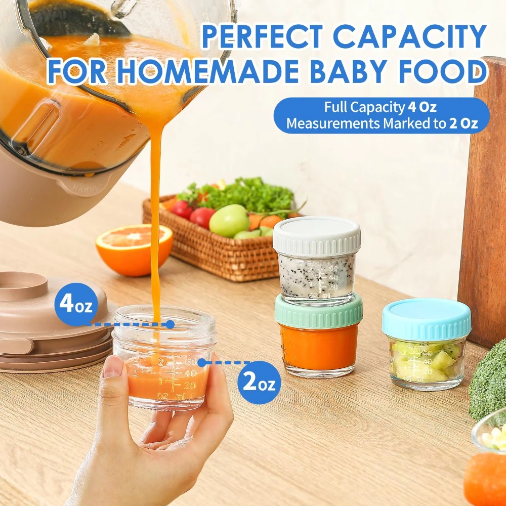6pcs Multipurpose Glass Baby F - Baby Food Glass Jars review and price