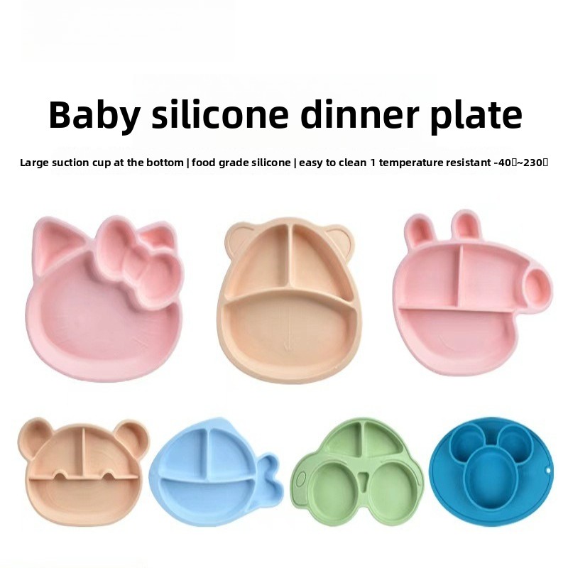 BPA freeCartoon Silicone Divid - Plate Suction Toddler review and price