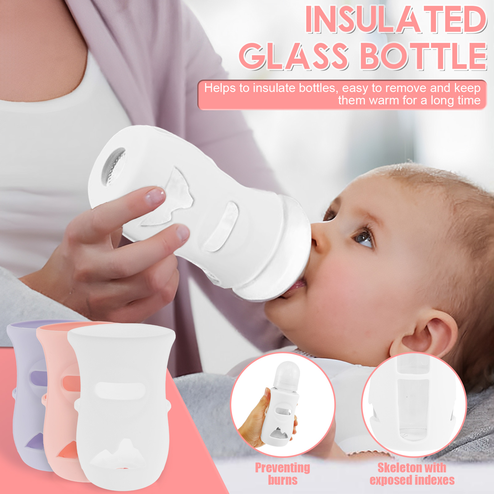 Silicone Sleeves Silicone Baby - Baby Food Glass review and price