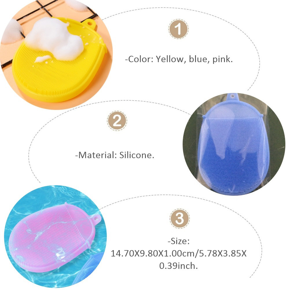 3Pcs Infant Silicone Bath Brus - Dry Food Baby review and price