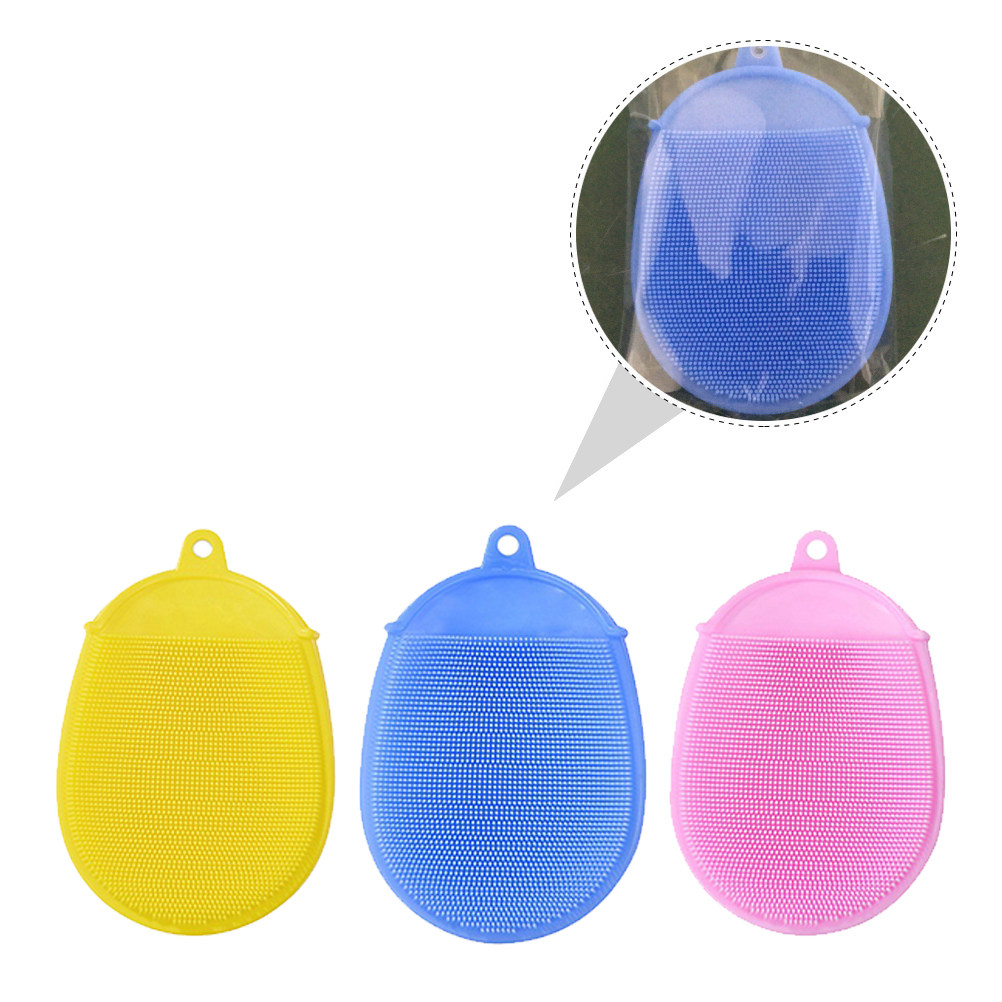 3Pcs Infant Silicone Bath Brus - Dry Food Baby review and price