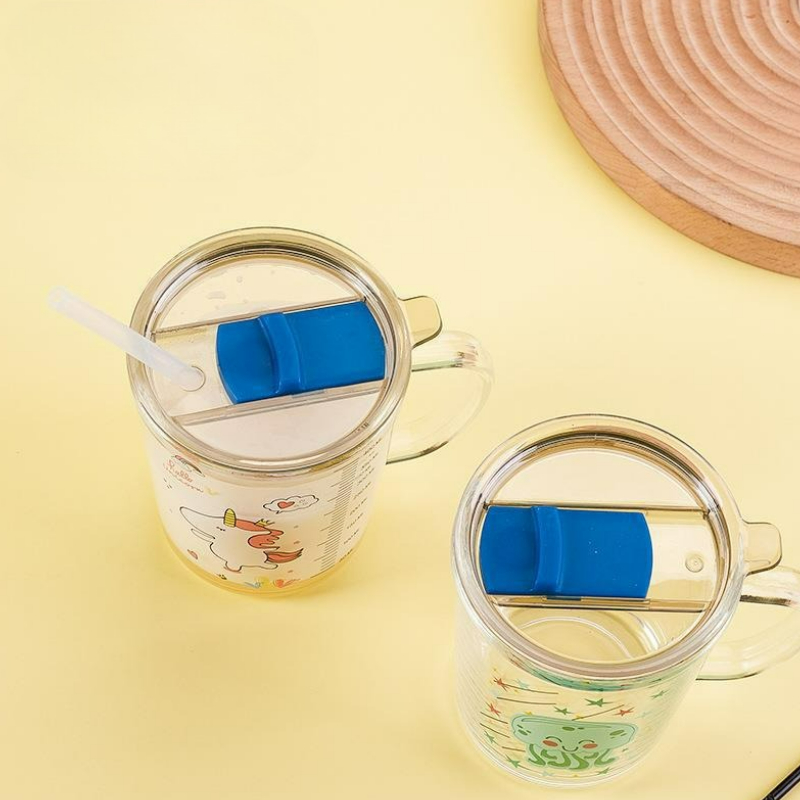 Cartoon Glass Mug with Lid Chi - Baby Food Glass review and price