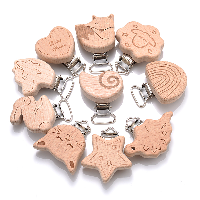5Pcs Wooden Pacifier Clip Food - Baby Food Natural review and price